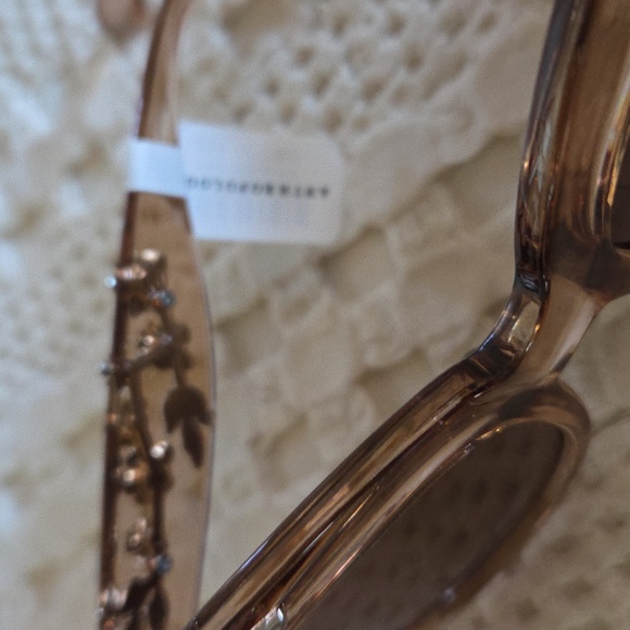 Anthropologie Floral Trimmed Cat Eye Polarized Sunglasses in Neutral - Picture 8 of 10